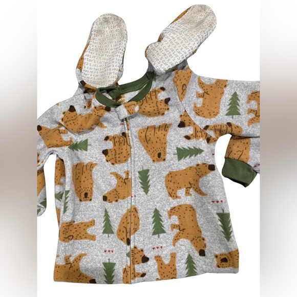 Carters boys 4T bear themed footie pajamas - Picture 2 of 2